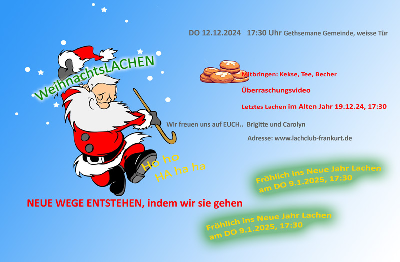 Weihnachtslachen am Donnerstag, 12.12.2024